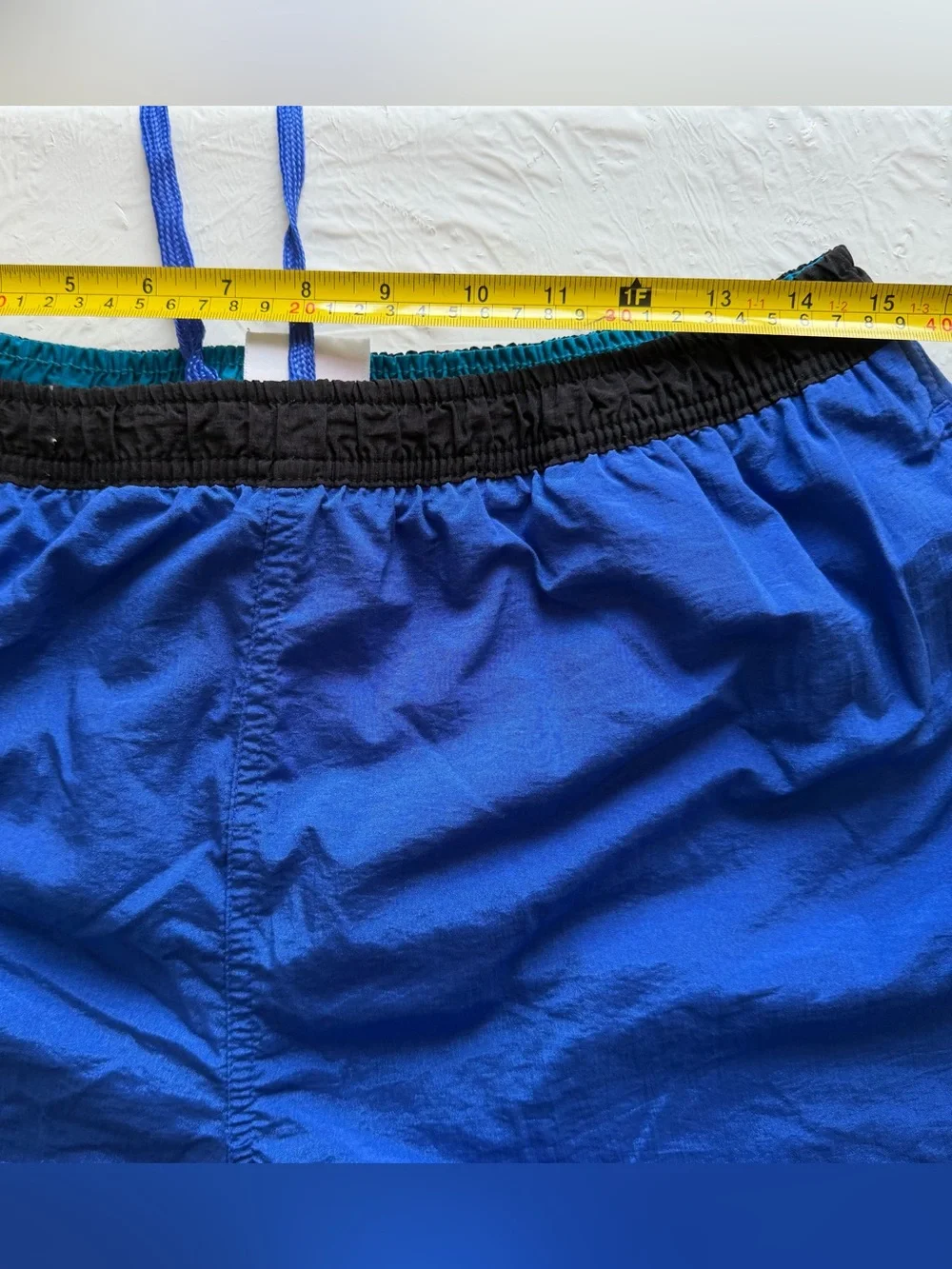 Vintage 90s Speedo Side Logo Swim Trunks Blue Teal Large